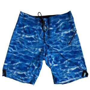 Lululemon Men's Current State Board Shorts 9" (Blue Pixel Print) - Size 34